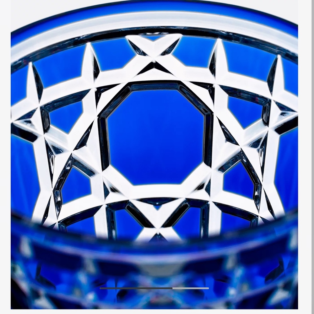 NIB Dior 4 Water Glasses set blue crystal cannage - Picture 4 of 7